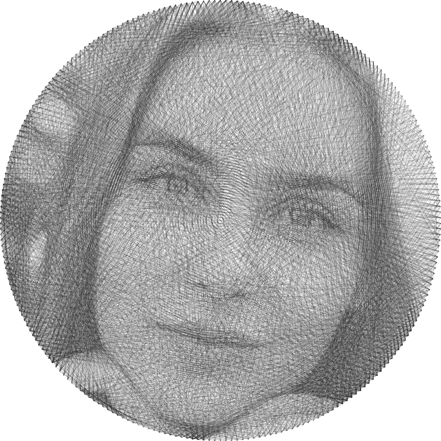 Monochromes Fadenbild-Porträt