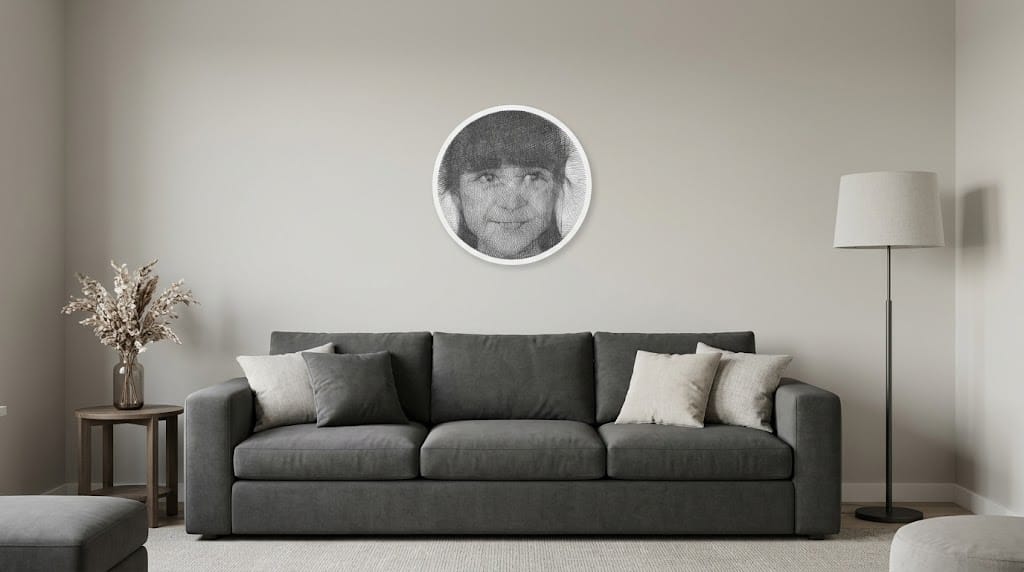 String art in living room